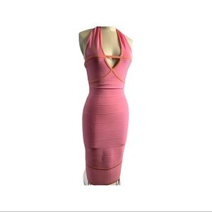Herve Leger Halter Midi Dress
